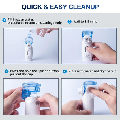 Portable Nebulizer - Nebulizer Machine for Adults and Kids Travel and Household Use, Handheld Mesh Nebulizer for Breathing Problems APOWUS.
