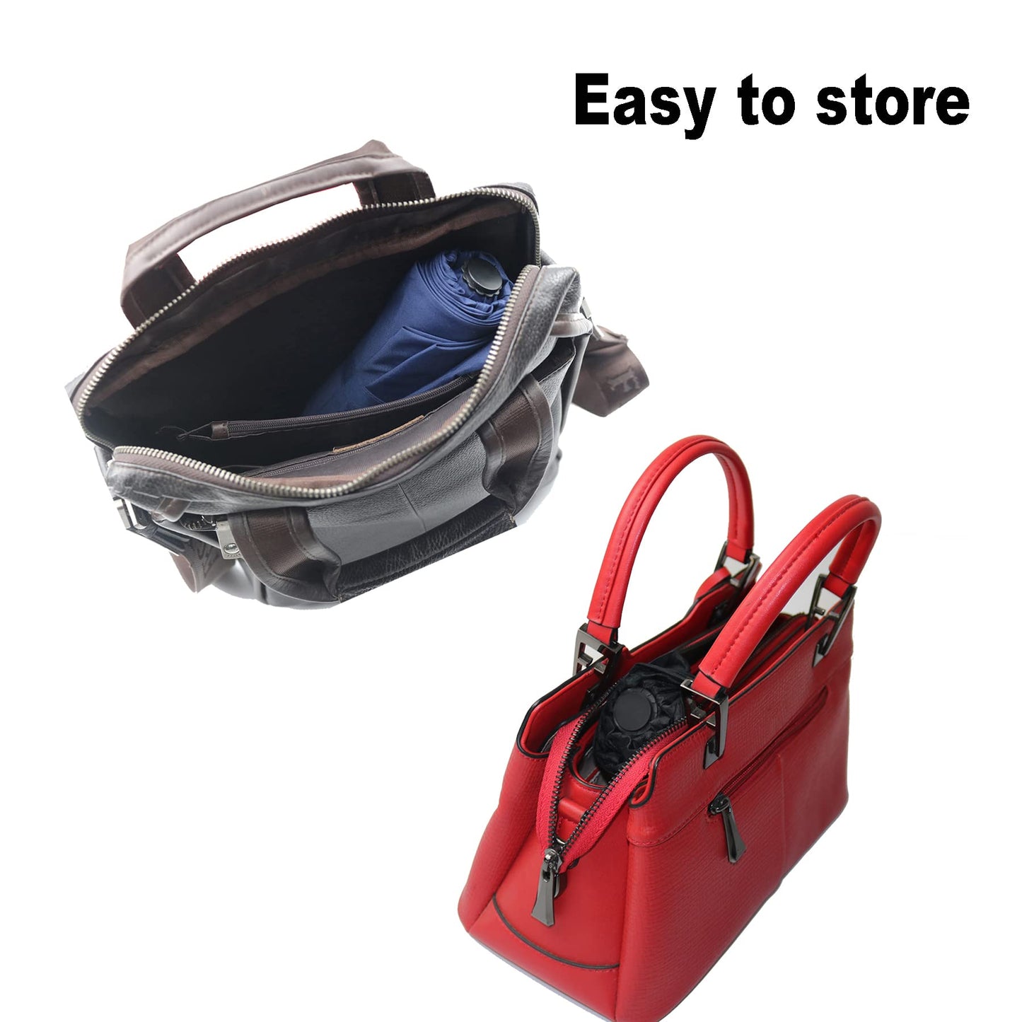 NPCQUN Travel Essentials Umbrella Windproof Compact Collapsible Light, Automatic, Strong and Portable, Wind Resistant, Folding Small Umbrella for Rain Black