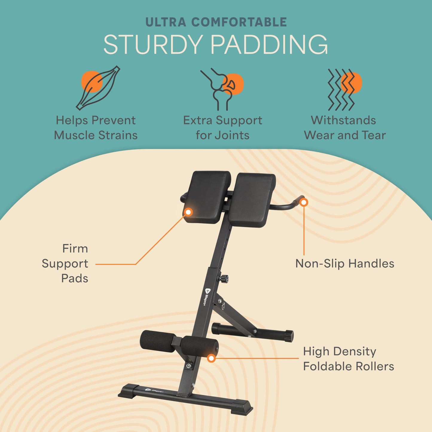 Lifepro SculptTrainer Roman Chair – Hyperextension Bench for Strength Training – Adjustable Back Extension Machine, Ab Bench & Foldable Sit-Up Bench for Athletes, Core Work & Home Gym Workouts