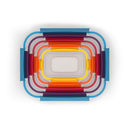 Joseph Joseph Nest Lock Plastic BPA Free Food Storage Container Set with Lockable Airtight Leakproof Lids, 10-Piece, Multi-Color