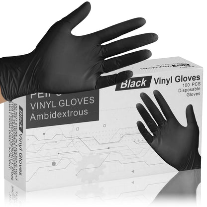 PEIPU Vinyl Disposable Gloves,（Large,100 Pack,Powder Free,Cleaning Service Gloves, Latex Free
