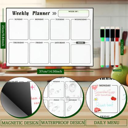 Meal Planner Magnetic Menu Board for Kitchen Fridge Planning Board Meal Planner for Fridge Weekly Meal Planner Dry Erase Calendar for Fridge Magnetic Calendar Fridge Calendar Magnet
