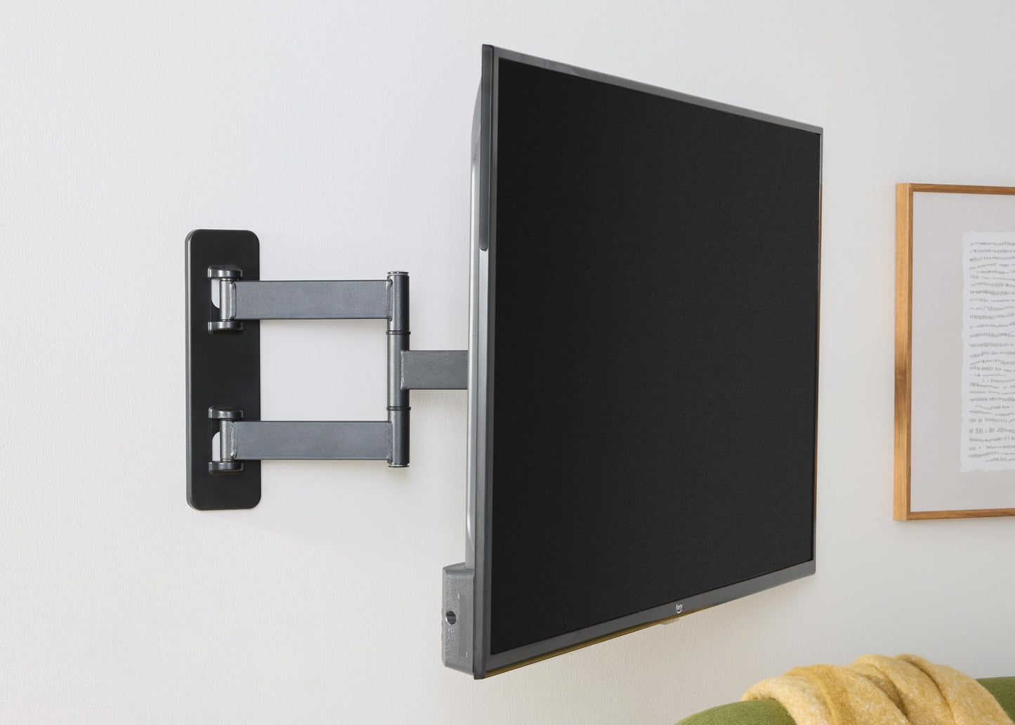 Amazon Basics Full Motion Articulating TV Monitor Wall Mount for 26" to 55" TVs and Flat Panels up to 80 Lbs, Black