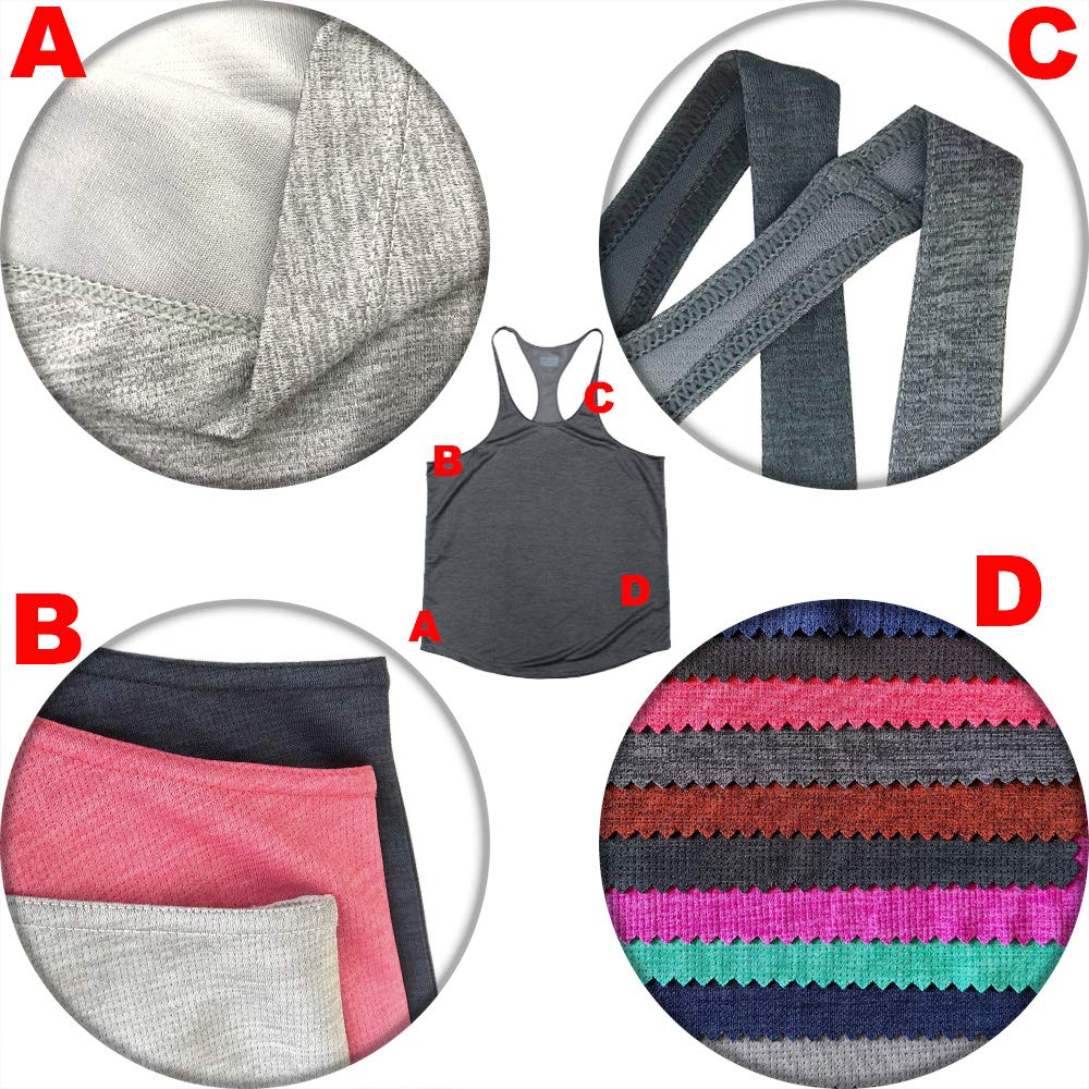 Lehmanlin Men's Bodybuilding Stringer Tank Tops Y-Back Gym Fitness Muscle T Shirt Quick Dry (Ma Black, M)