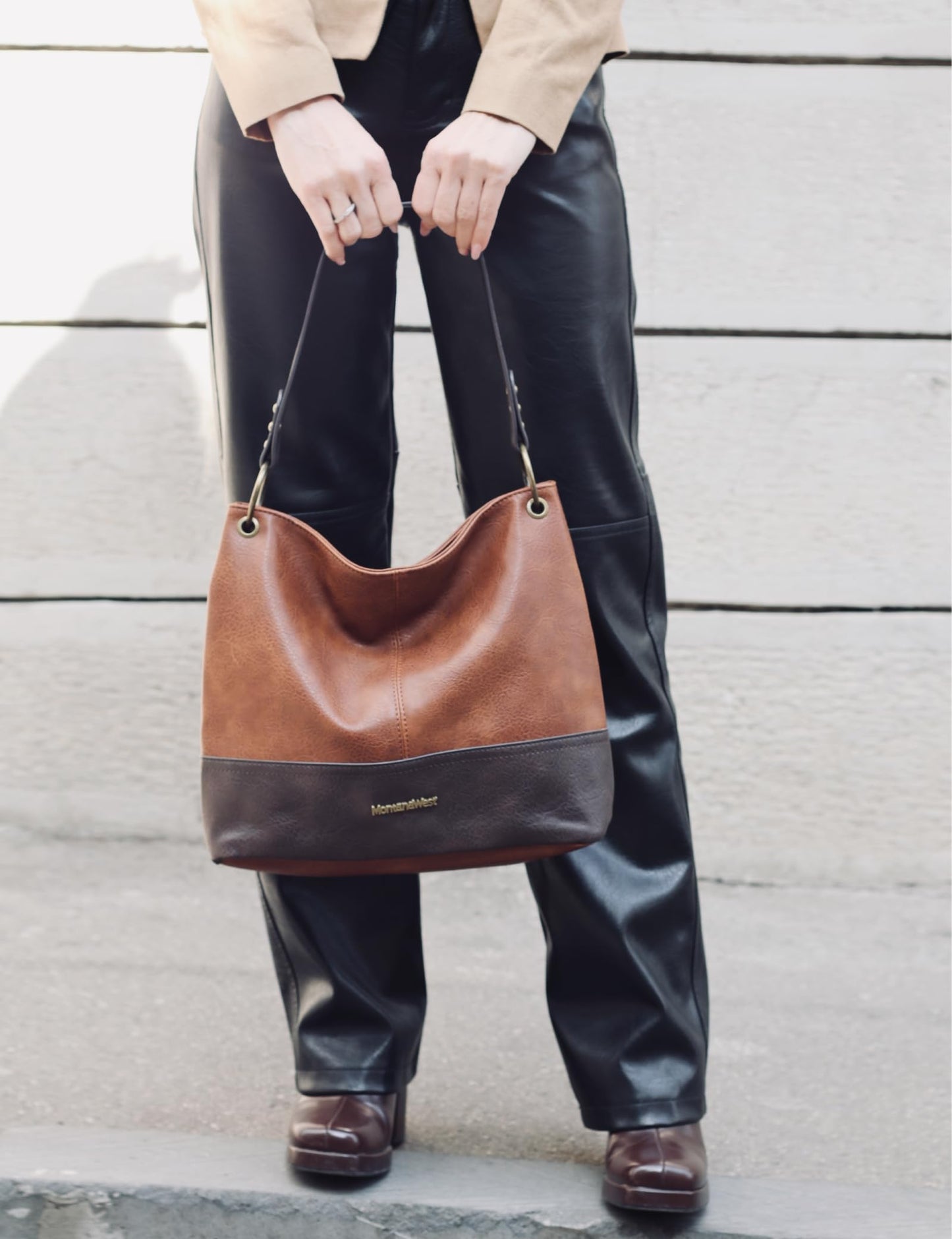 Montana West Purses for Women Hobo Bags Large Leather Handbags Shoulder Satchel Bag for Gift Travel Casual Work MWC-047BR