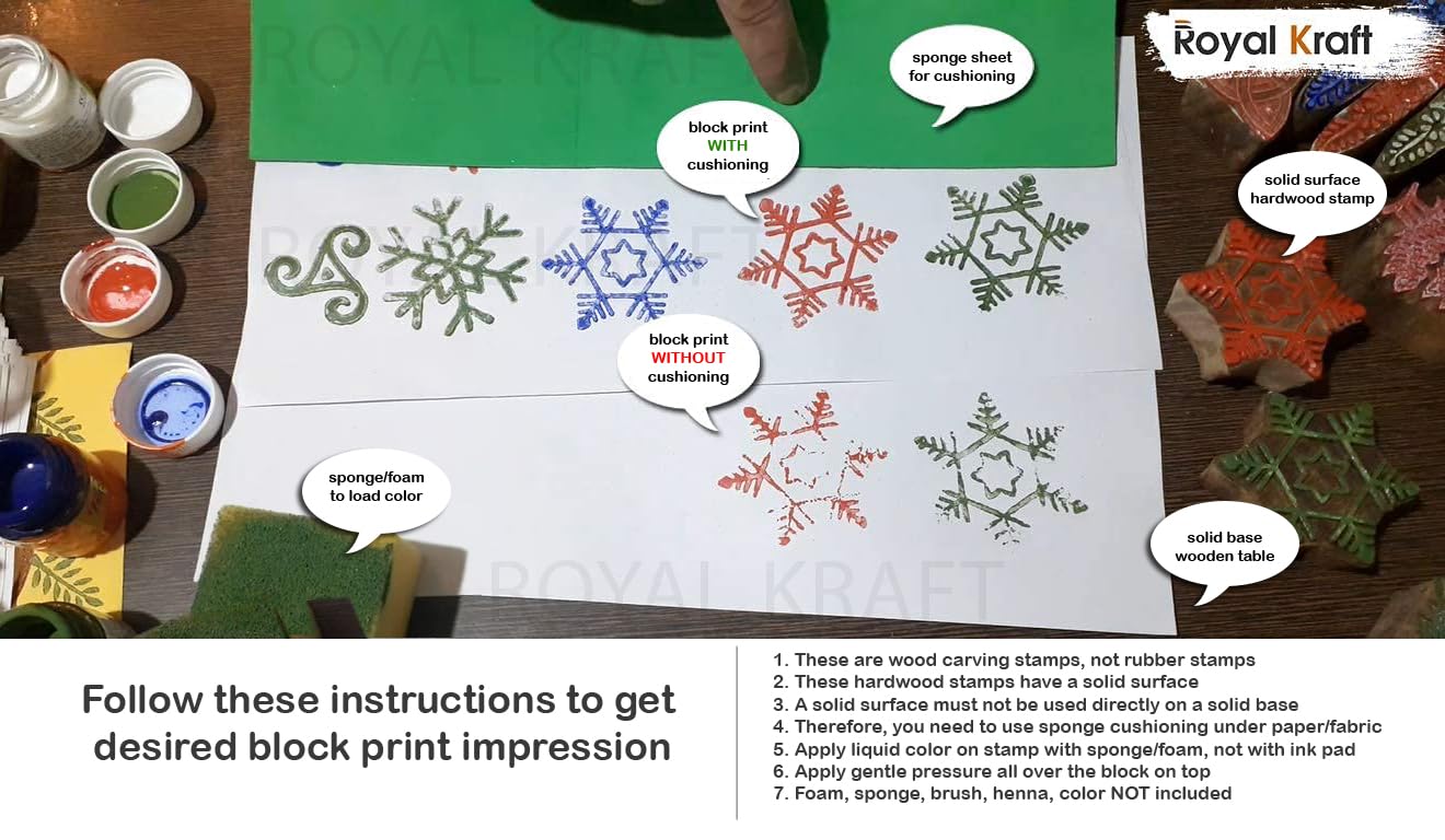 Mehndi Print Blocks Stylish Border Pattern Wooden Stamps (Set of 10) Htag2156