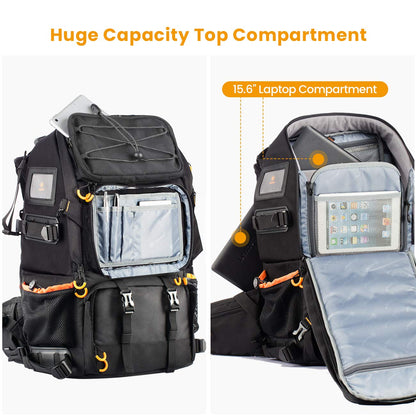 TARION Large Waterproof Camera Backpack - 2 in 1 Professional Camera Bags for Photographers with 15.6" Laptop Compartment & Raincover & Tripod Holder (PB01)