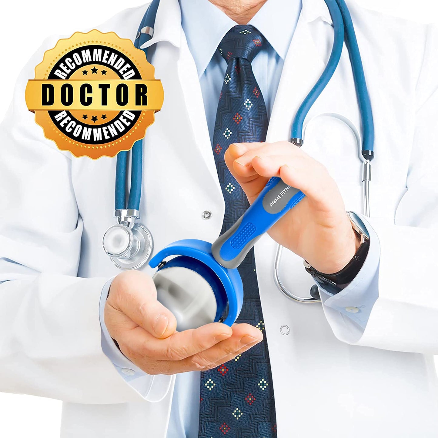 PRIME Fitness Cold Massage Roller Ball | Cold Therapy | Ice Roller Ball with Handle | cryo Stick | Relieve Muscle Pain (Blue)