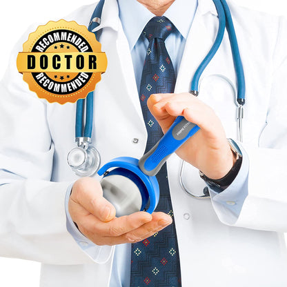 PRIME Fitness Cold Massage Roller Ball | Cold Therapy | Ice Roller Ball with Handle | cryo Stick | Relieve Muscle Pain (Blue)