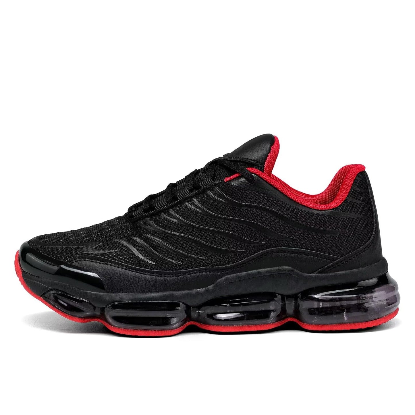 Men's Air Running Shoes Non Slip Workout Casual Sport Shoes for Men Basketball Sneakers Fashion Tennis Sport Fitness Cross Trainers Black/Red