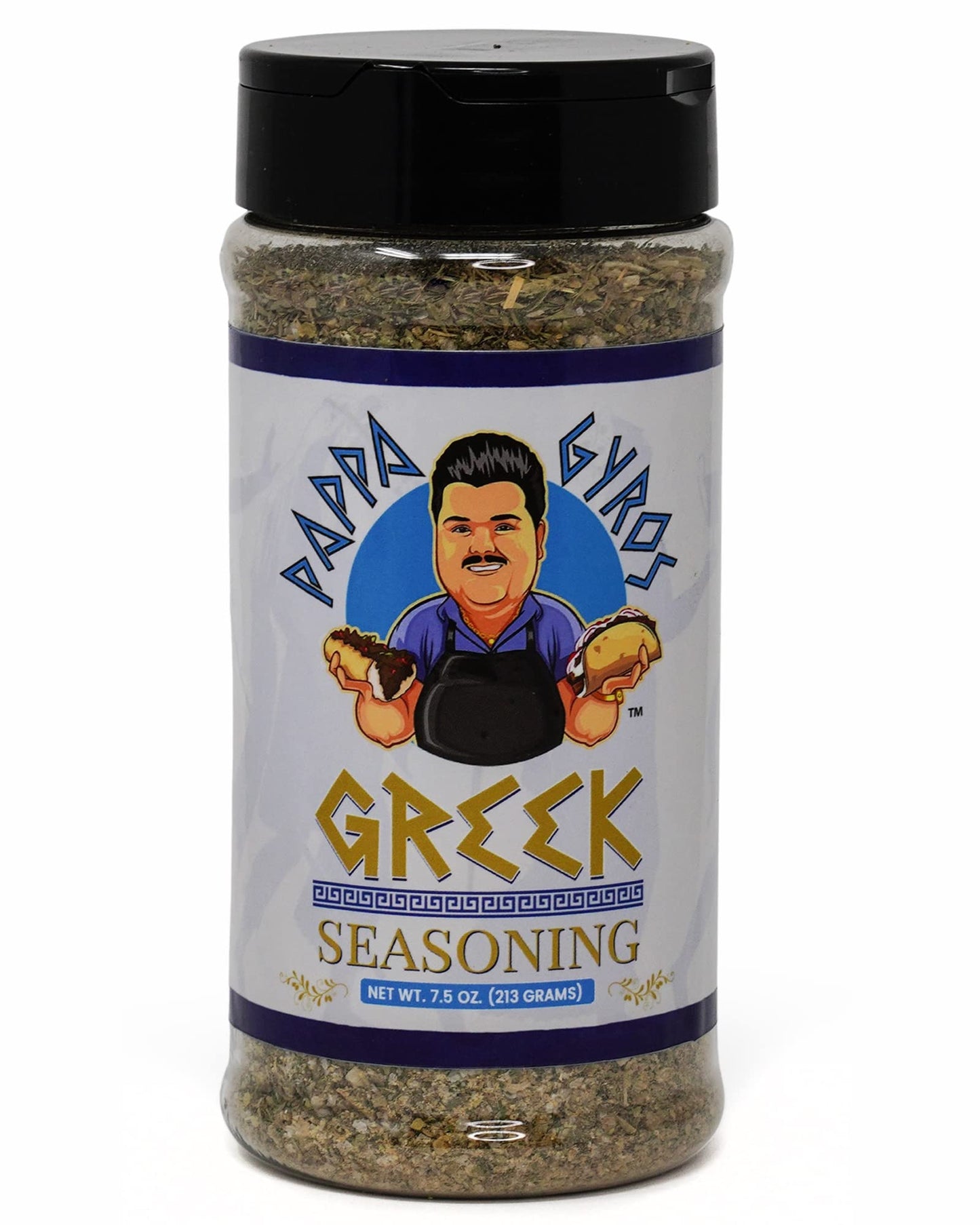 Pappa Gyros All Purpose Greek Seasoning Blend No MSG | Large Shaker 7.5 Oz | Authentic Mediterranean Spices | All Natural Savory Herb & Spice Mix | Lamb, Chicken, Turkey, Souvlaki, Kebab, Salad, Gyro