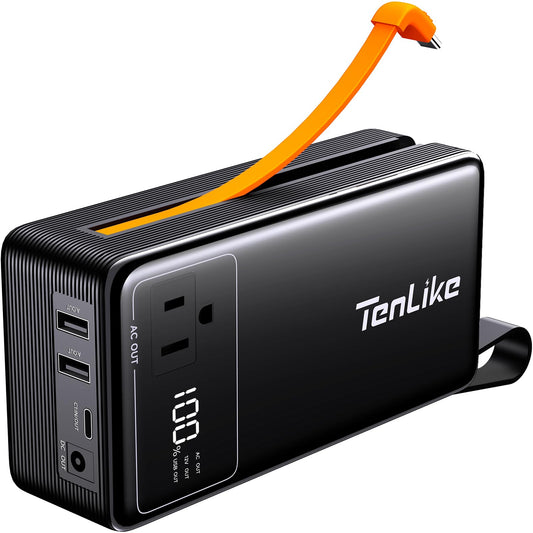 Portable Power Station 99.9Wh Power Bank for Camping Essentials Small Electric Mini Generator Large Lithium Battery with 110V AC Plug in Output 60W Type-C Laptop Home Backup Outdoor Emergency