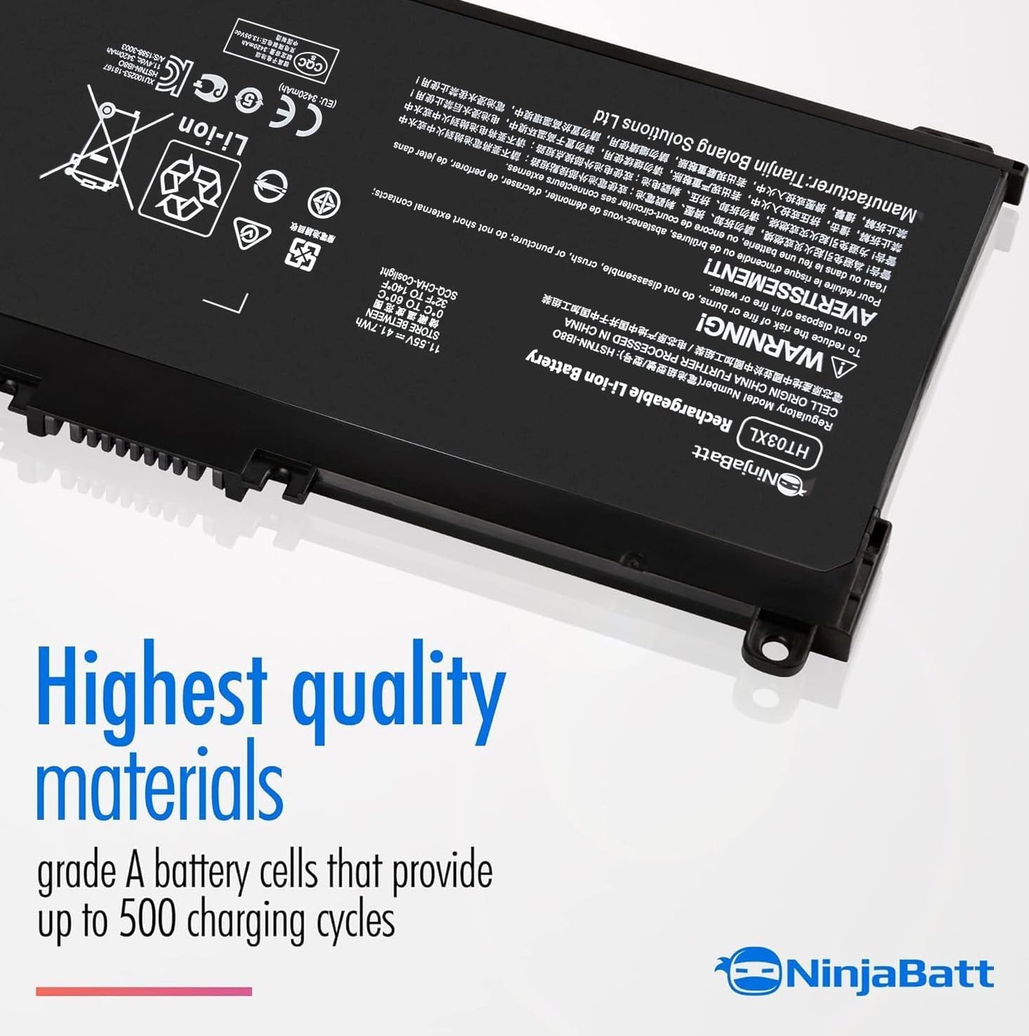 NinjaBatt HT03XL Battery for HP L11119-855 HW03XL 7265NGW Pavilion 15-DB Series14M-DH0003DX 14M-DH1003DX 15T-CS200 15-DY0013DX 15-DY1023DX 15-DY1751MS 15-CS3073CL