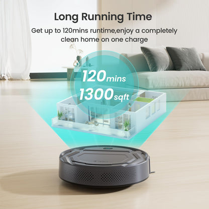 Lefant M210 Pro Robot Vacuum, 3 Adjustable Suction, WiFi/APP/Alexa, 120 Min Runtime, Self-Charging Robotic Vacuums, Slim, Quiet, 6 Cleaning Modes Ideal for Pet Hair, Hard Floors