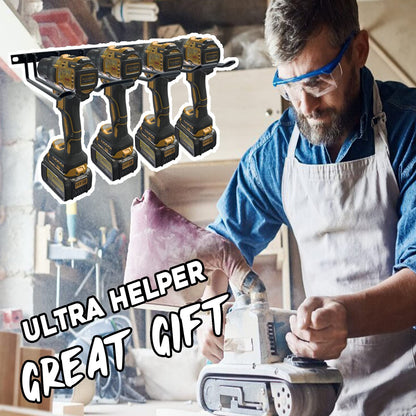 2 Pack Drill Holder, Power Tool Organizer Wall Mount, 80lb Heavy Duty Bearing Capacity Garage Storage, 4 Cordless Metal Shelf, Utility Storage Rack for Dewalt Cordless Tools Father Day Gifts