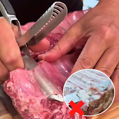 Rib Prep Tool Pro, Stainless Steel Rib Membrane Remover Tool, BBQ Rib Skinner, Ergonomic Design for Effortless BBQ Rib Preparation, Barbecue Enthusiasts & Chefs (1PC)