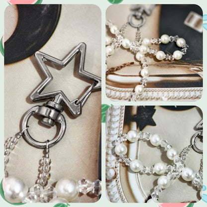 AGEN KGEN Novelty keychains Aesthetic Y2K Keychain Charms Stylish Keychains Accessories for Women Bag Purse Gifts (1x Pearl Crystal Bow)