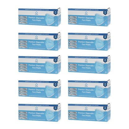 Litepak 500pcs Premium Disposable Face Mask SOFT 3ply Nose Wire - Blue