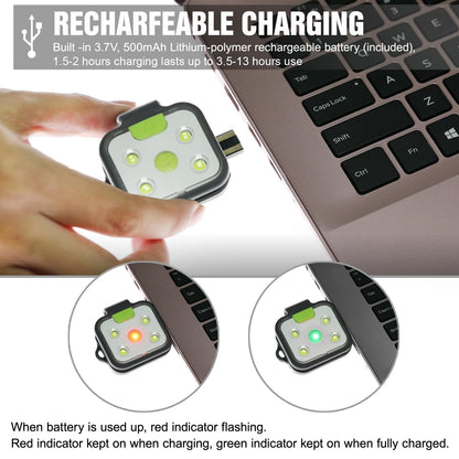 innofox Running Light, 2Pack Reflective Safety-Light for Runners, Rechargeable LED Light, Clip On Running Lights with Runners and Joggers for Camping, Hiking, Running, Outdoor Adventure (Black)