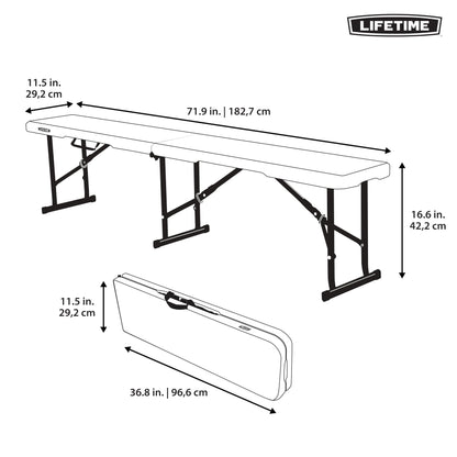 Lifetime 80305 Portable Folding Bench, White
