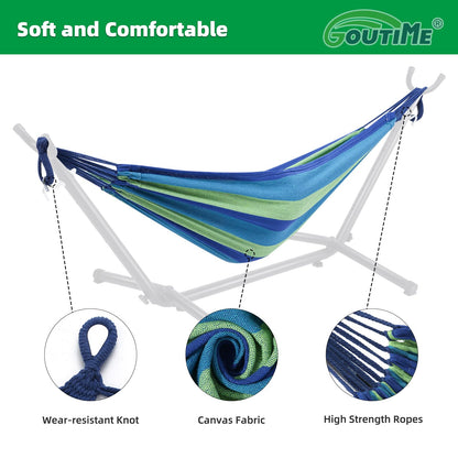Goutime Kids Hammock with Stand,Childs Hammocks Frame Holder Base with Portable Carrying Bag for Indoor,Outdoor,Patio,Deck,Yard,Beach (Blue)