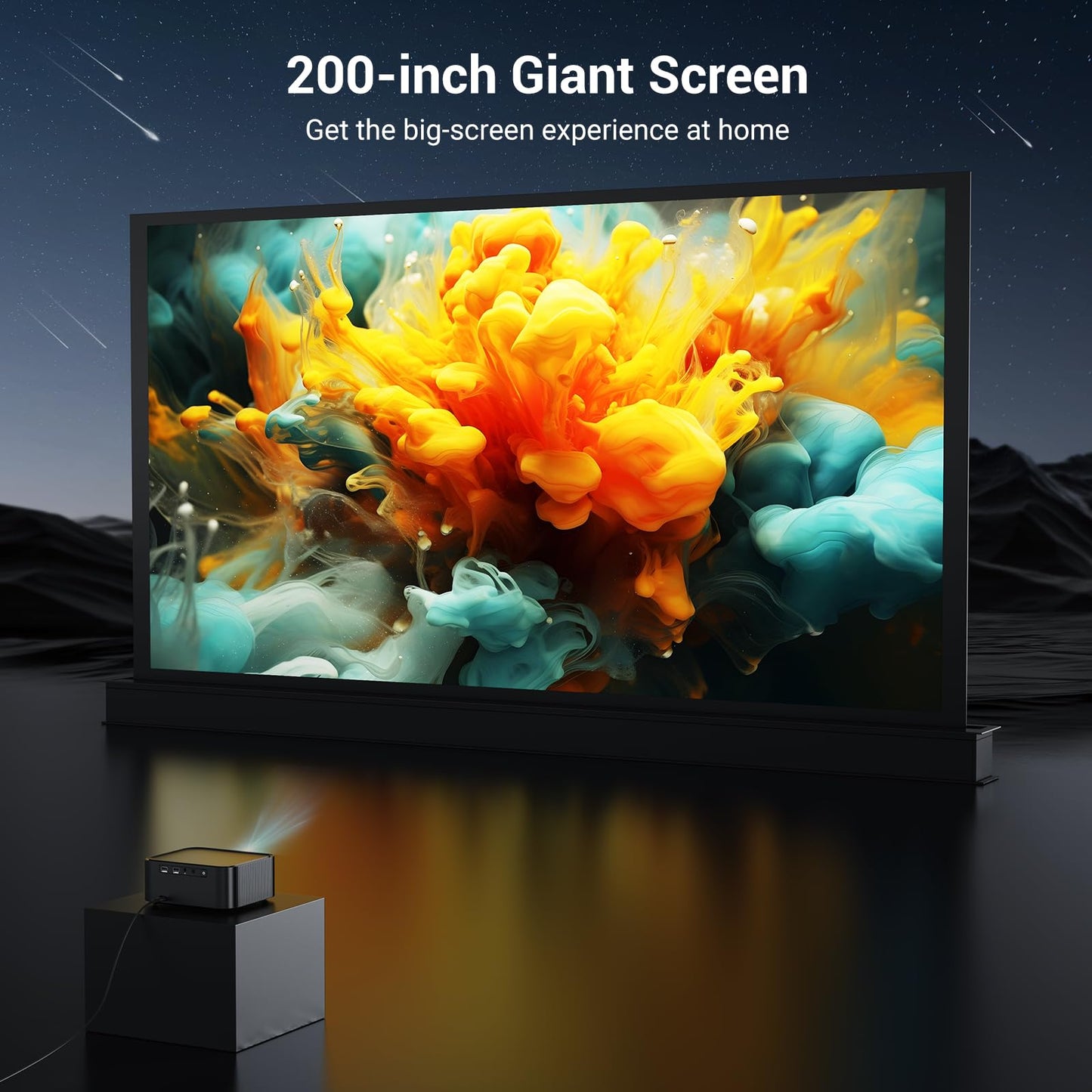 Official Licensed Netflix Smart Projector, HAPPRUN Projector 4K with Wifi and Bluetooth, DoIby Audio, Built-in Apps, Native 1080P 1000ANSI,Electric Focus, Portable Projector for Home Cinema, Bedroom