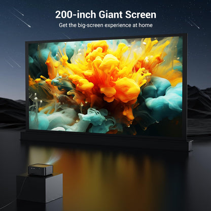 Official Licensed Netflix Smart Projector, HAPPRUN Projector 4K with Wifi and Bluetooth, DoIby Audio, Built-in Apps, Native 1080P 1000ANSI,Electric Focus, Portable Projector for Home Cinema, Bedroom