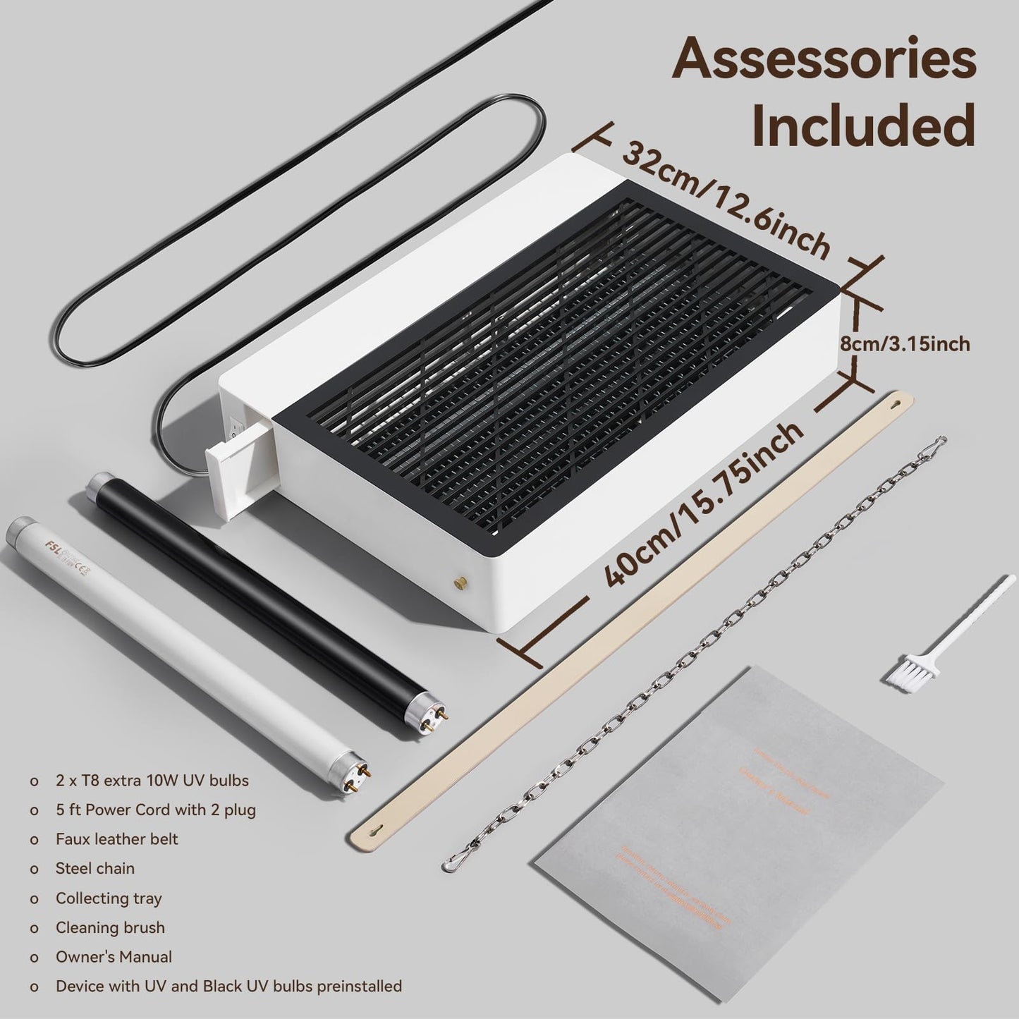 GeckoMan Quiet Hybrid Spectrum 20W Indoor Bug Zapper Indoor Fruit Fly Traps for Indoors Mosquito Zapper Electric Fly Zapper for Home Moth Light Gnat Insect Killer with 2 Replacement Bulbs