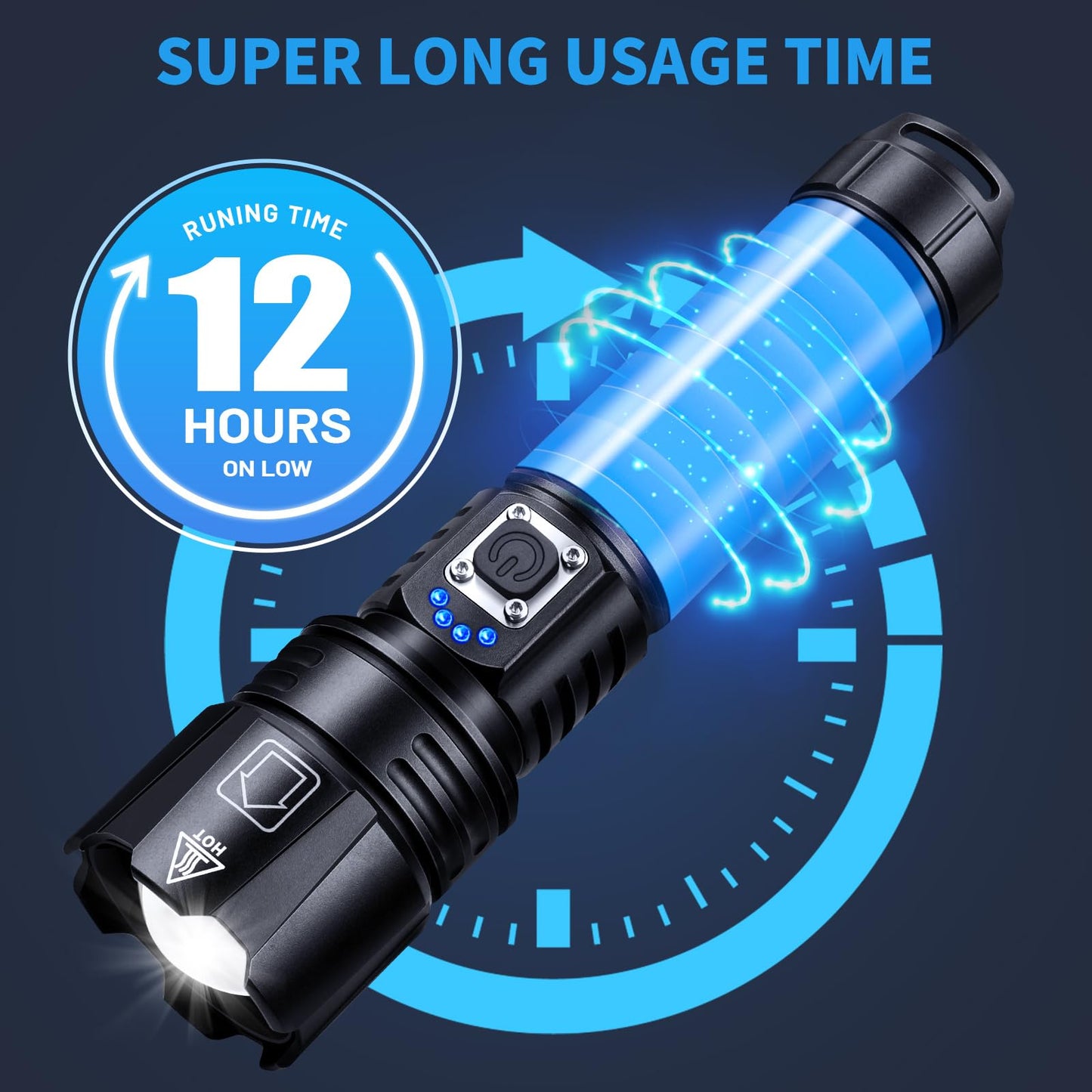 Rechargeable Flashlights High Lumens, 90,000 Lumen Brightest Led Flashlight with 5 Modes & 12H Long Runtime, Powerful Waterproof Handheld Flash Light, Super Bright Flashlight for Home, Camping