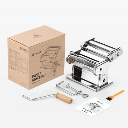 ISILER Pasta Maker, 9 Adjustable Thickness Settings 2-in-1 Pasta Machine with Rollers and Cutter, Noodle Maker for Pasta, Dumpling Skin, Spaghetti, Fettuccini, Lasagna