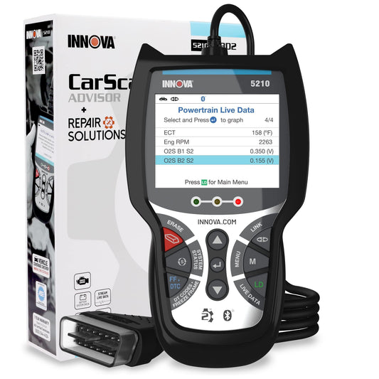 Innova 5210 OBD2 Scanner & Engine Code Reader, Battery Tester, Live Data, Oil Reset, Car Diagnostic Tool for Most Vehicles, Bluetooth Compatible with America's Top Car Repair App