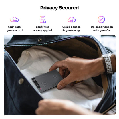 Mobvoi TicNote AI Voice Recorder 64GB Memory Note Recorder w/Case App Control 100+Languages Transcribe Summarize with AI Shadow Digital Audio Recorder for Phone Calls Lectures Meetings Interviews