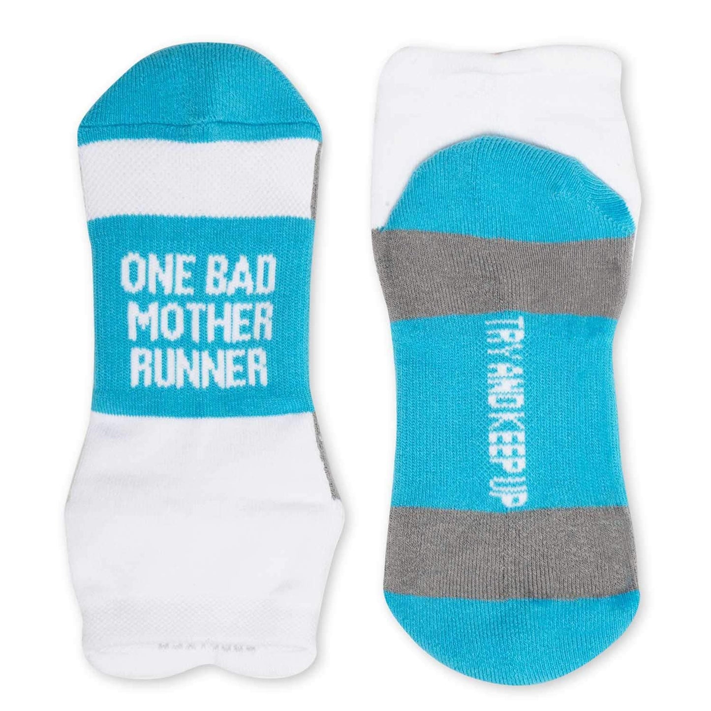 Gone For a Run Inspirational Ankle Socks for Women - Affirmation - Fun Running Socks - Runners Gifts & Motivation - Mother Runner (Teal)