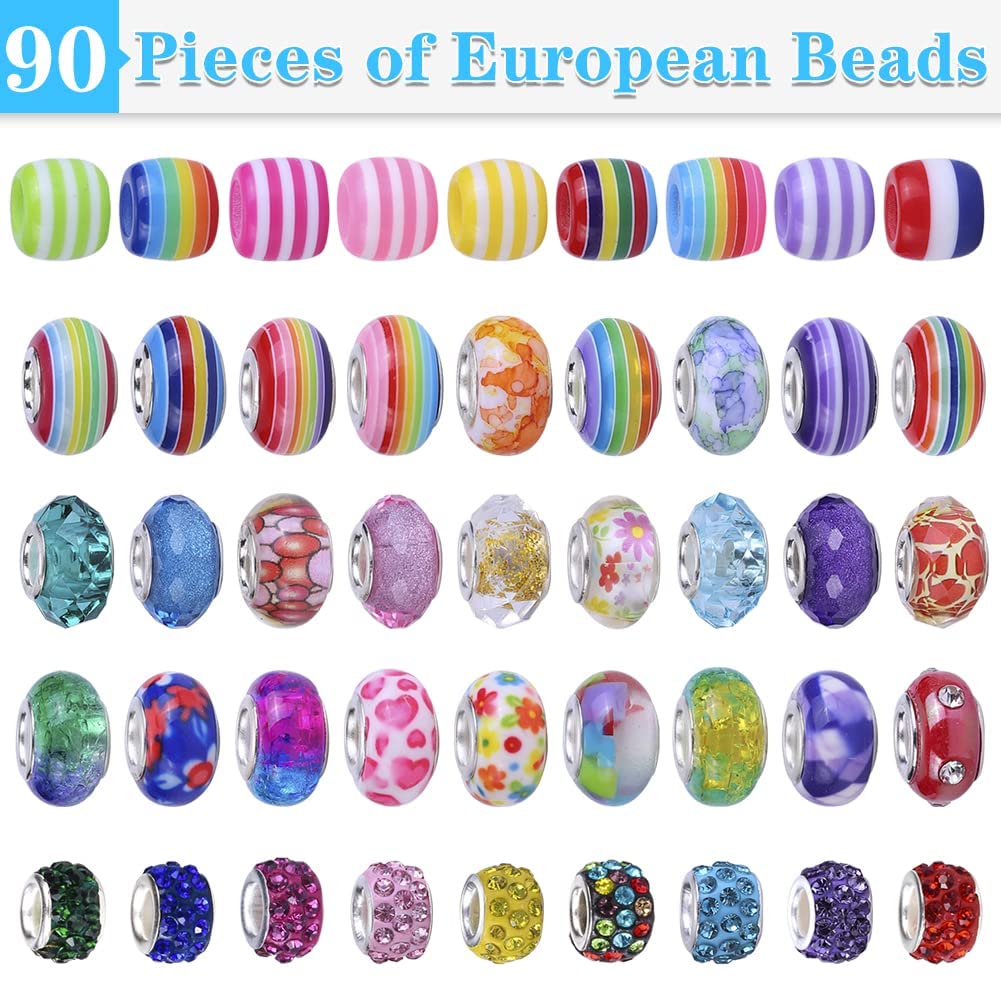 AIPRIDY 150 Pieces Charm Bracelet Making Kit,Unicorn Mermaid Crafts Gifts Set Can Inspires Imagination and Creativity,Jewelry Making Kit Perfect Gifts for Girls 5-12 Years Old (150 Pieces)