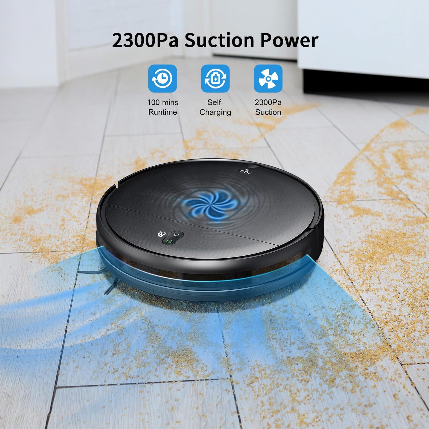 Robot Vacuum and Mop Combo, 2 in 1 Mopping Robot Vacuum Cleaner with Schedule, Wi-Fi/Voice/App, Strong Suction, Easy of Use, Self-Charging Robotic Vacuum, Slim, Ideal for Hard Floor, Pet Hair, Carpet
