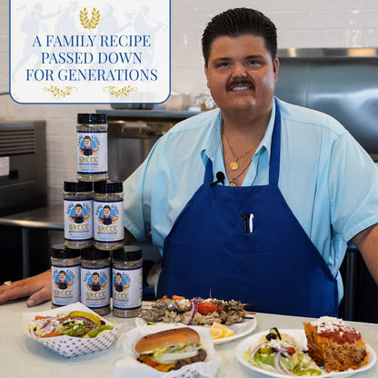 Pappa Gyros All Purpose Greek Seasoning Blend No MSG | Large Shaker 7.5 Oz | Authentic Mediterranean Spices | All Natural Savory Herb & Spice Mix | Lamb, Chicken, Turkey, Souvlaki, Kebab, Salad, Gyro