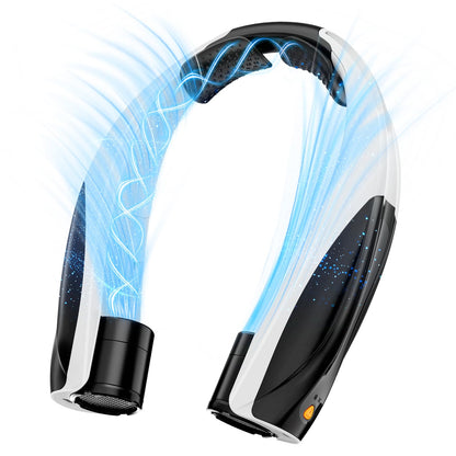JIJ Neck Fan – Portable Neck Fan Rechargeable with 6 Adjustable Speeds, Neck Cooler with 360° Surround Breeze, Upgraded Long-lasting Wearable Fan for Hot Weather, Travel, Outdoor, Camping, Men & Women