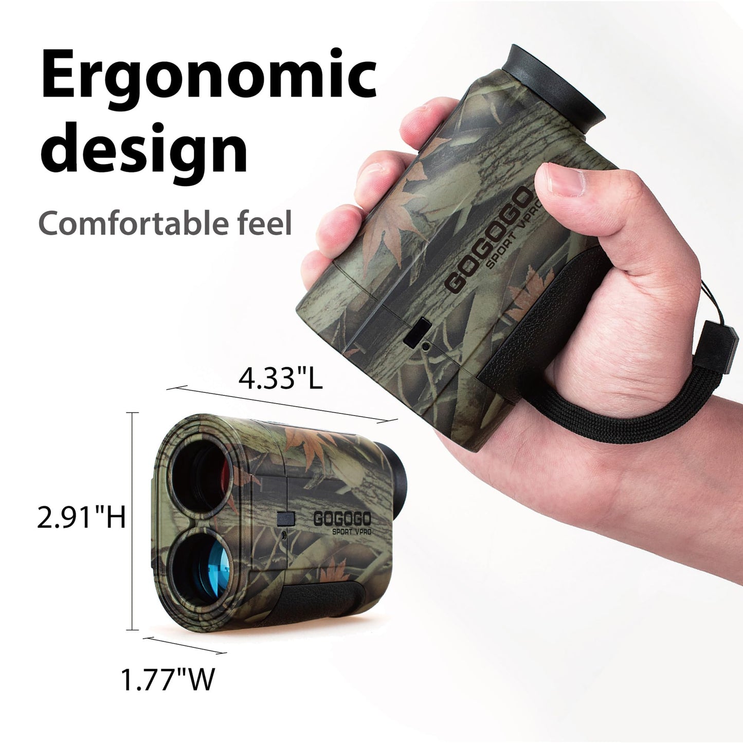 Gogogo Sport Vpro Hunting Rangefinder with Angle and Horizontal Distance 1200 Yards Laser Range Finder for Hunter with Scan