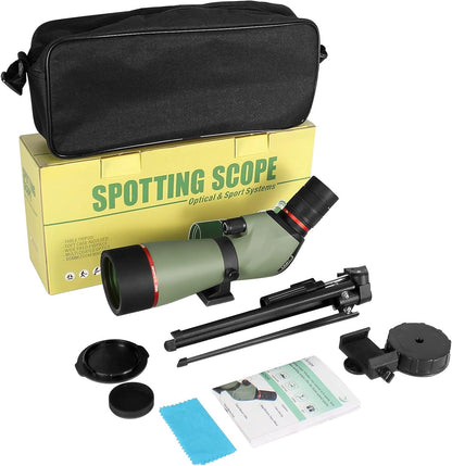 Gosky Spotting Scope, 20-60x60 Spotting Scopes for Target Shooting & Hunting & Bird Watching, BAK4 High Definition, Angled Spotter Scope with Tripod, Phone Adapter, Carrying Bag