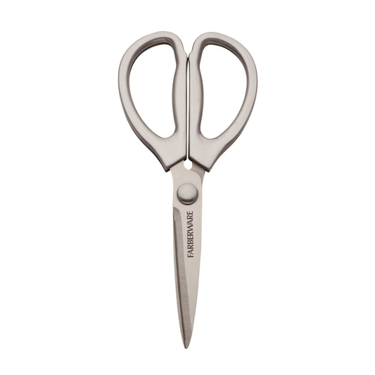 Farberware All Purpose High Carbon Stainless Steel Shears with Contoured Handles, Silver