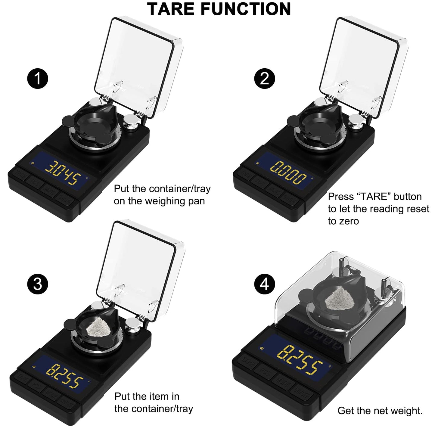 MAXUS Digital Milligram Scale 50g/0.001g, Compact Mg Scale with 20g Calibration Weight and Accessories, Black Powder Scale for Reloading