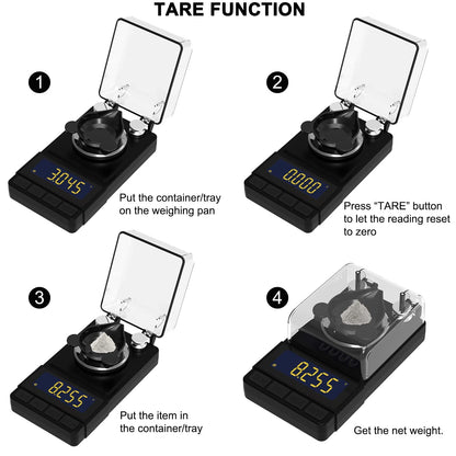 MAXUS Digital Milligram Scale 50g/0.001g, Compact Mg Scale with 20g Calibration Weight and Accessories, Black Powder Scale for Reloading