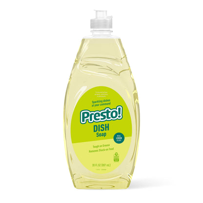 Amazon Brand – Presto! Dish Soap, Lemon Scent, 30 fl oz, Pack of 2