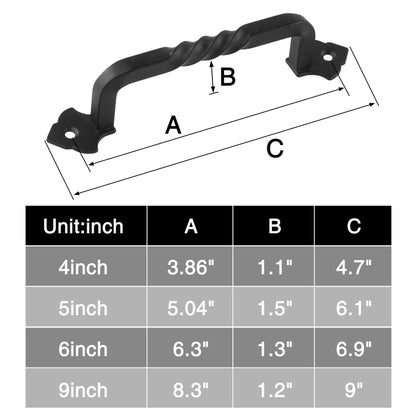 OVOV 4 Pack Barn Door Pull Handle Hardware for Wooden Garden Gate Shed Cabinet Door (4Pcs 6inch)