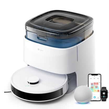 Lefant M3 Robot Vacuum, Robot Vacuum and Mop, 12000Pa Suction, Anti-Tangle Brushes, Dual Spinning Mop, Auto Mop Washing, Drying, Self-Emptying, Self-Refilling, for Pet Hair Dust, App Voice Control