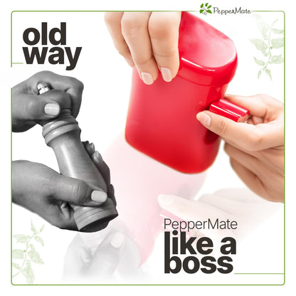 PepperMate Traditional Black Pepper Grinder Mill - Manual, High-Efficiency Salt and Pepper Grinder - Durable, Adjustable Coarseness Pepper Mill Grinder - Easy to Use