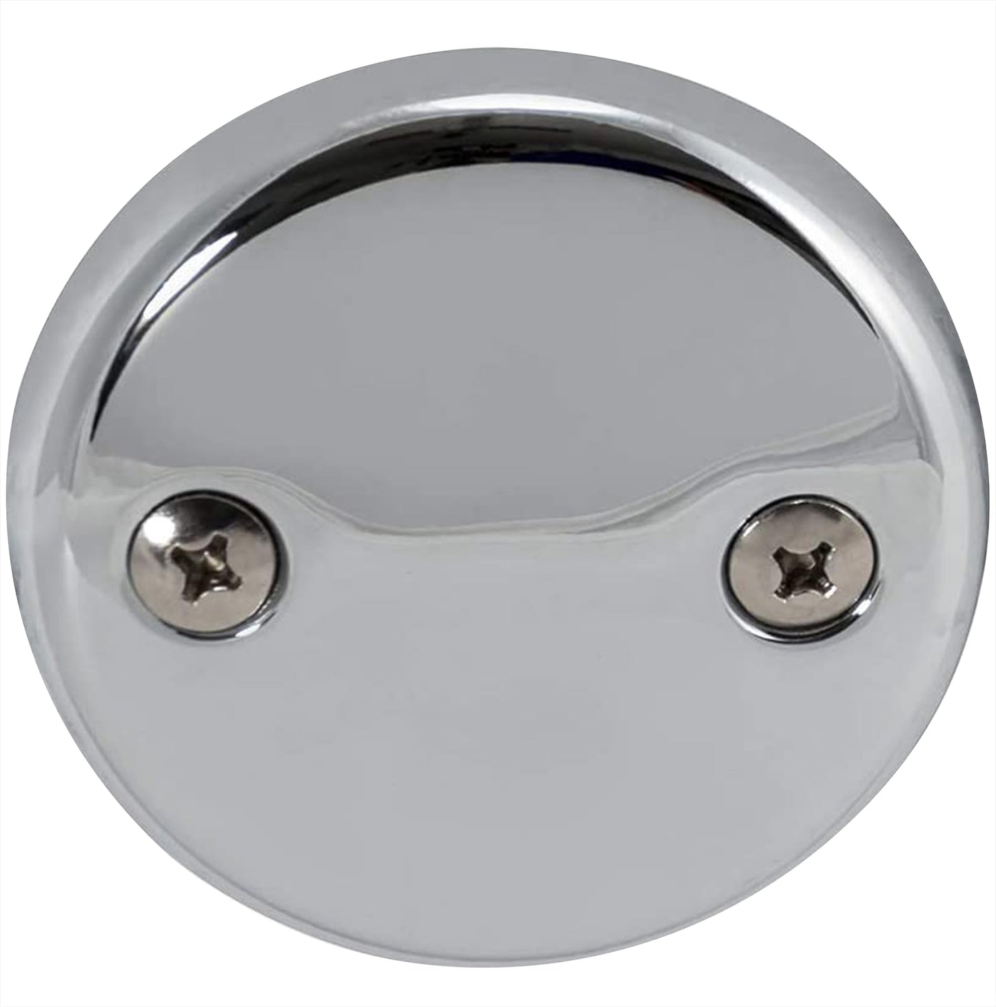 EZ-FLO Two-Hole Bathtub Overflow Face Plate with Brass Screws, Chrome, 35245
