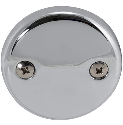 EZ-FLO Two-Hole Bathtub Overflow Face Plate with Brass Screws, Chrome, 35245