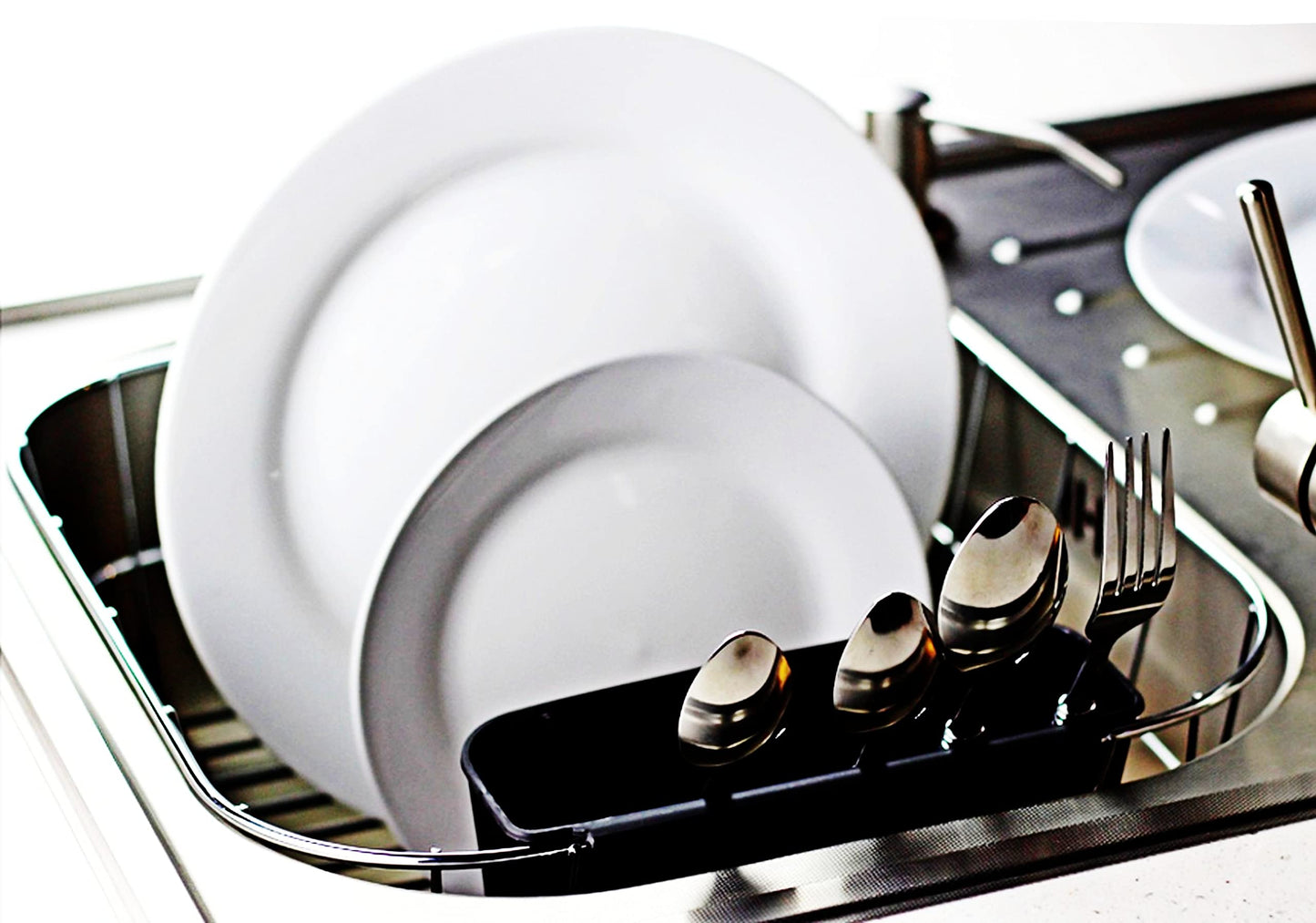 Neat-O Deluxe Chrome-Plated Steel Small Dish Drainers (Black)