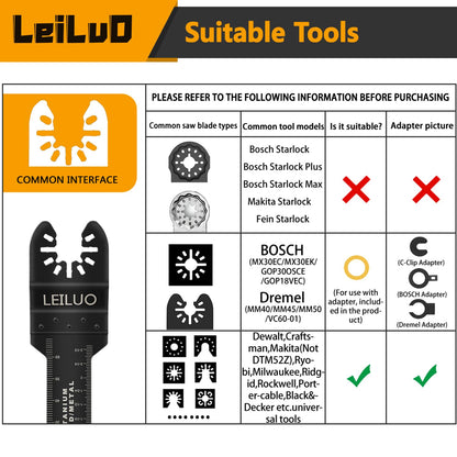 LEILUO 116 Pcs Multitool Blade Kits Cutting and Sandpaper Oscillating Tool Accessories Universal Oscillating Saw Blades with Storage Bag Compatible with DeWalt Makita Dremel and More